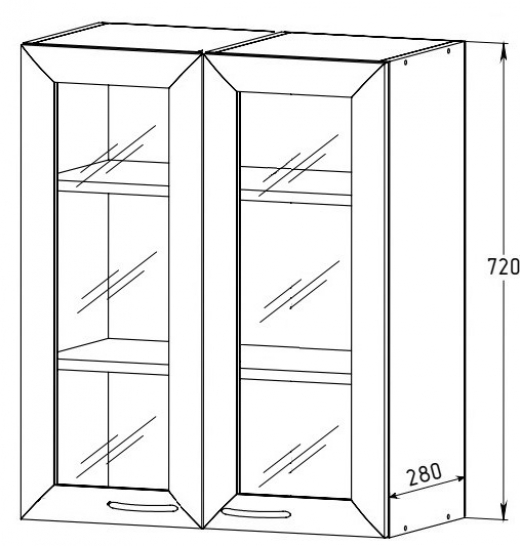 Шкаф 600 с полкой рамочный (стекло)
