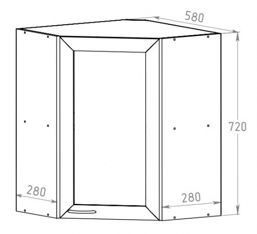 Шкаф угловой 580 рамочный